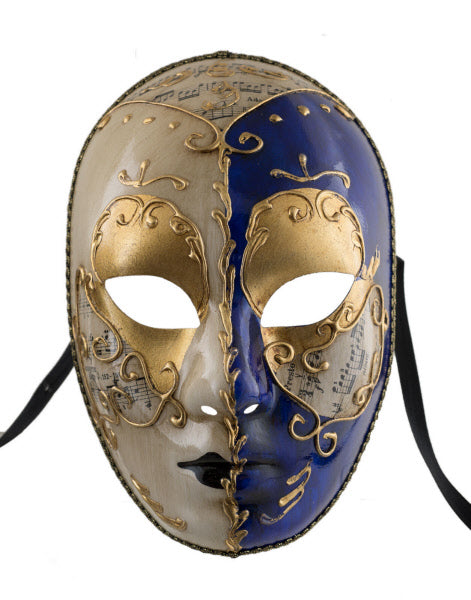 Masque Vénitien Mystère Bleu et Doré – Artisanat Authentique de Venise