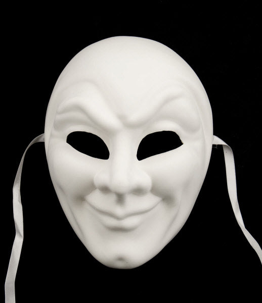 Masque Joker Blanc à Peindre – Support Créatif Inspiré du Carnaval de Venise