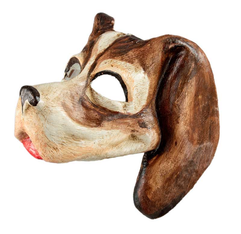 Masque Vénitien Bouledogue – Chien de Race en Papier Mâché – Artisanat Authentique de Venise