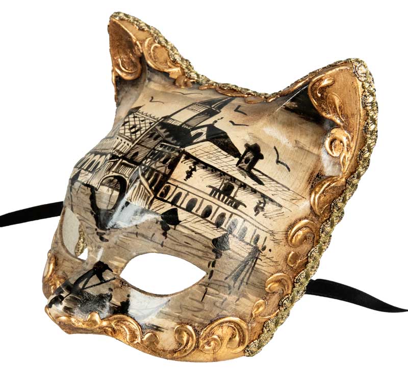 Masque Chat Gatto Palais des Doges – Artisanat Authentique de Venise