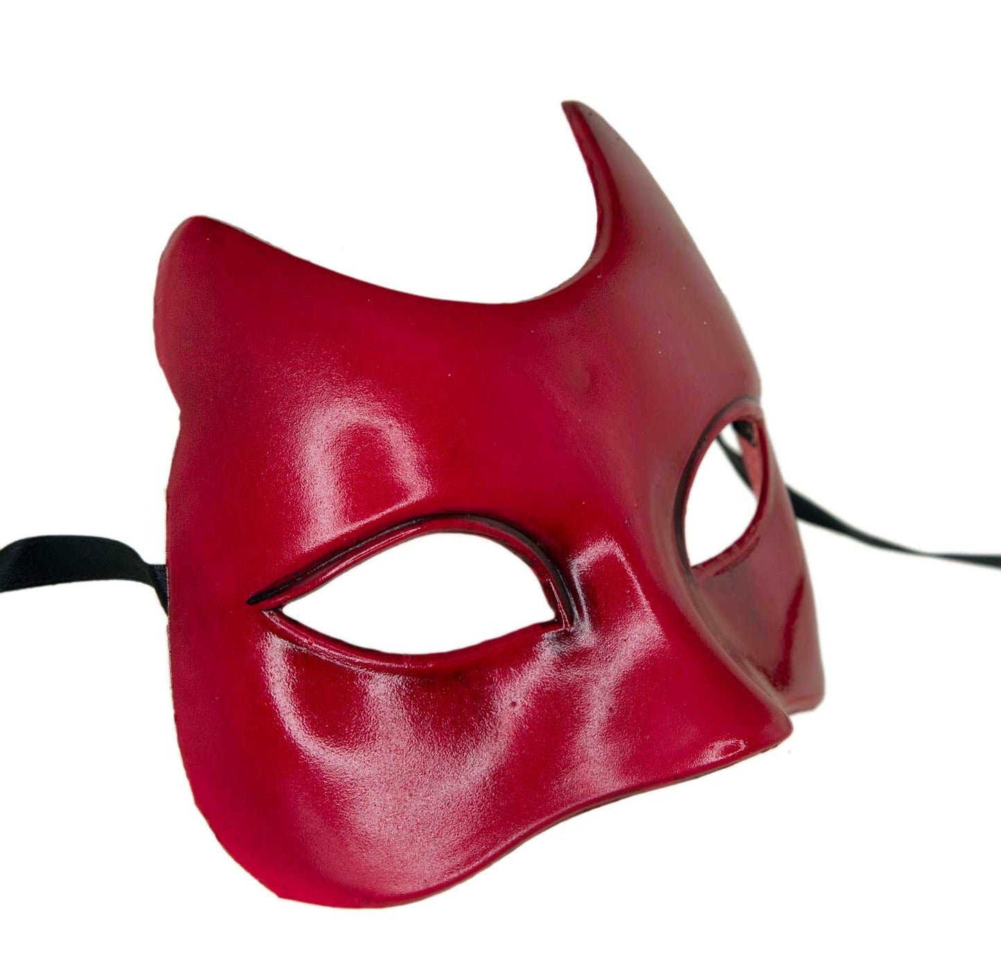 Masque Vénitien Chat Rouge Petit Visage – Artisanat Authentique de Venise