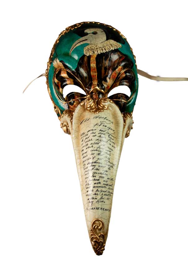 Masque Docteur de la Peste Vénitien Vert – Artisanat Authentique de Venise