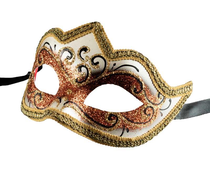 Masque Colombine Reflet Cuivré à Pointe – Artisanat Authentique de Venise