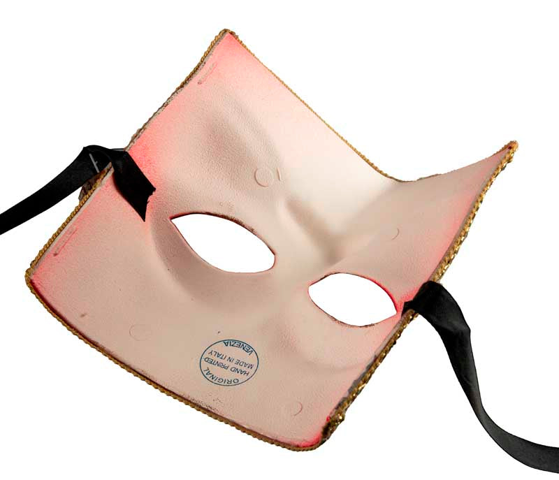 Masque Vénitien Bauta Rouge – Artisanat Authentique de Venise