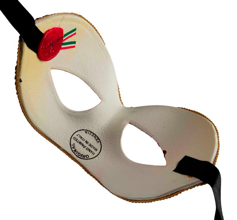 Masque Colombine Doré Rose Vénitien – Artisanat Authentique de Venise