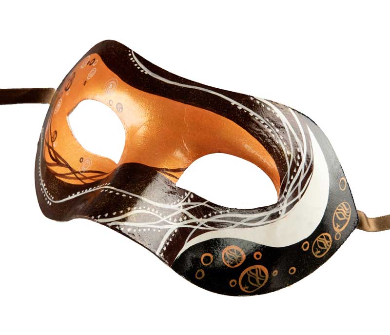 Masque Colombine Art Déco Lunaire Collection Accademia – Artisanat Authentique de Venise
