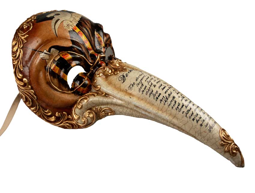 Masque Docteur de la Peste de Collection Orange – Artisanat Authentique de Venise