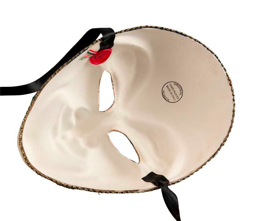 Masque Joker Bleu et Doré de Venise – Artisanat Authentique de Venise