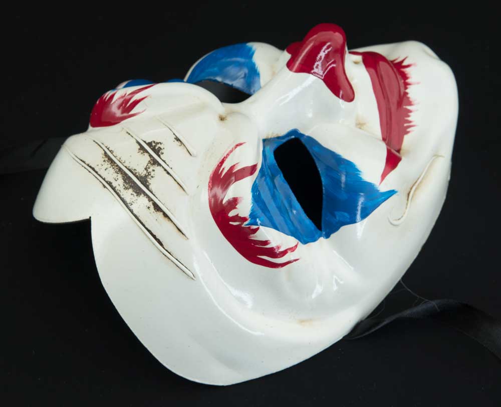 Masque Joker Blanc Bleu et Rouge – Artisanat Authentique de Venise