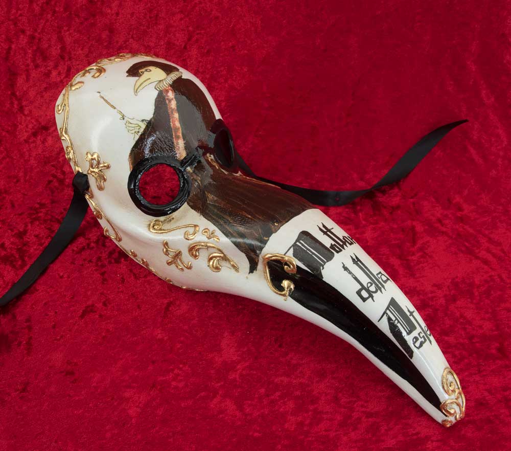 Masque Docteur de la Peste Doré – Artisanat Authentique de Venise