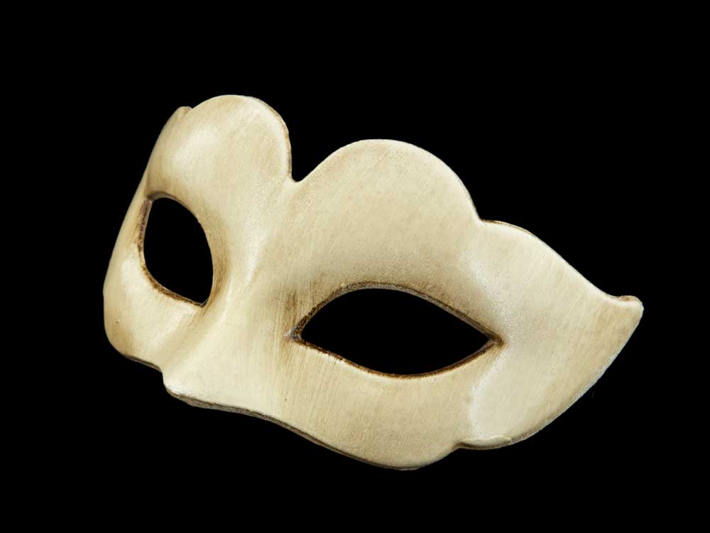Masque Vénitien Colombine Blanc Écru pour Petit Visage – Artisanat Authentique de Venise