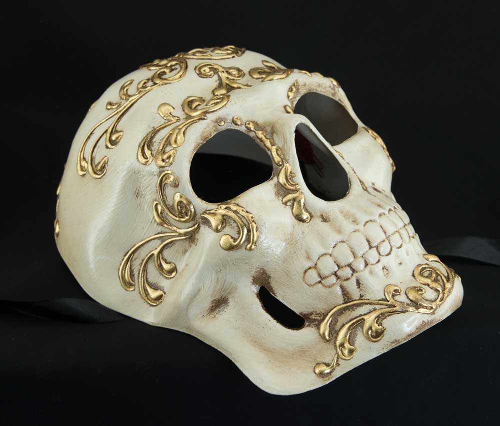 Masque Baroque Tête de Mort de Venise – Artisanat Authentique de Venise