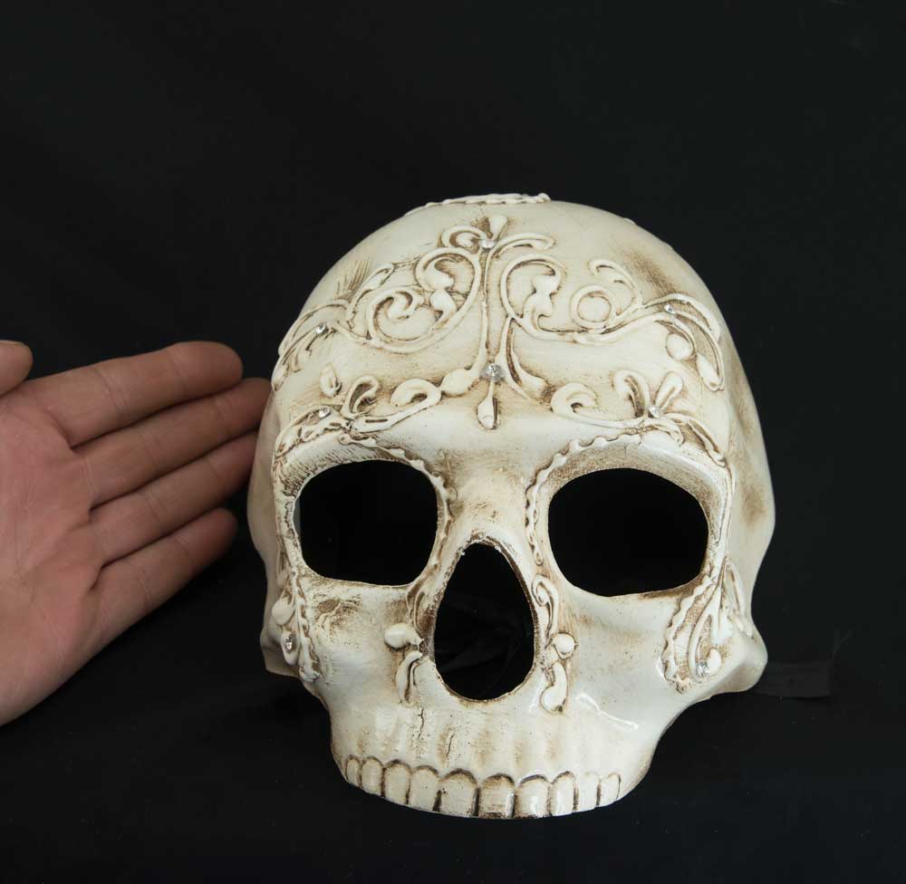 Masque Baroque Tête de Mort à Strass – Artisanat Authentique de Venise