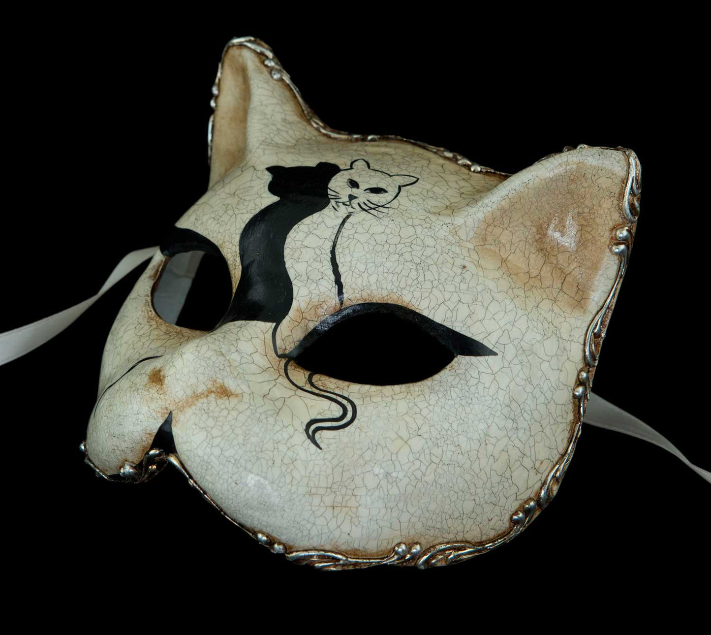 Masque de Collection Couple de Chats Amoureux – Artisanat Authentique de Venise
