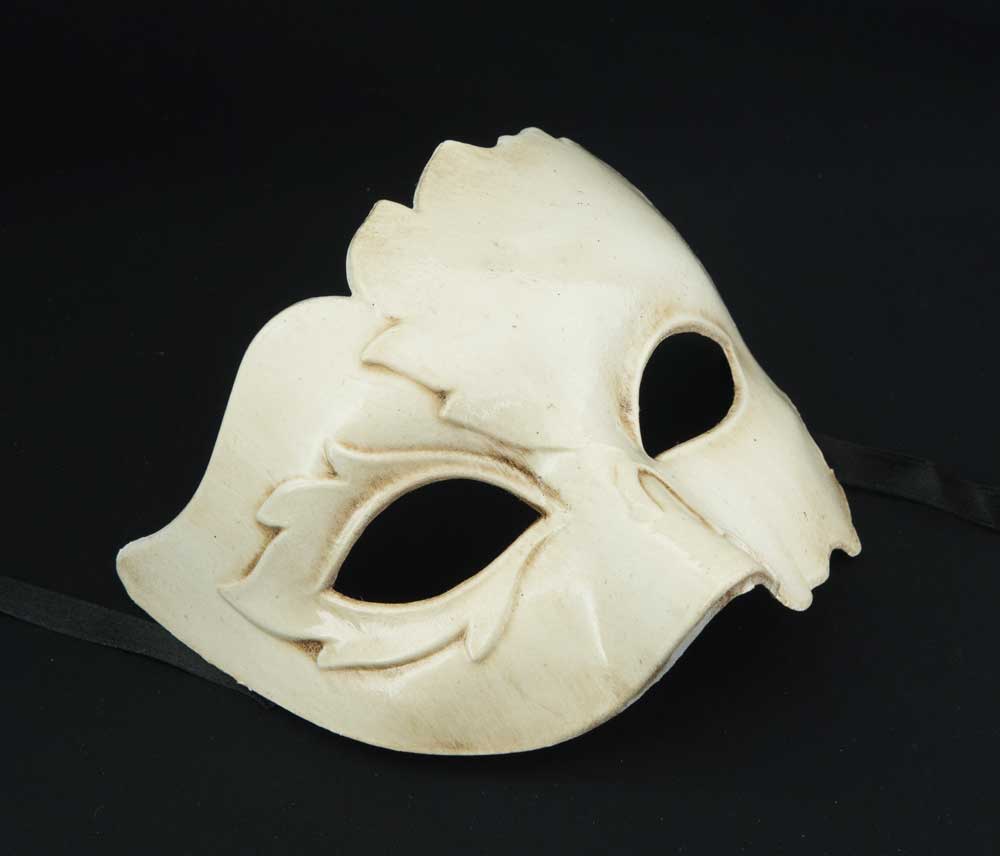 Masque Colombine Foglia Blanc – Artisanat Authentique de Venise