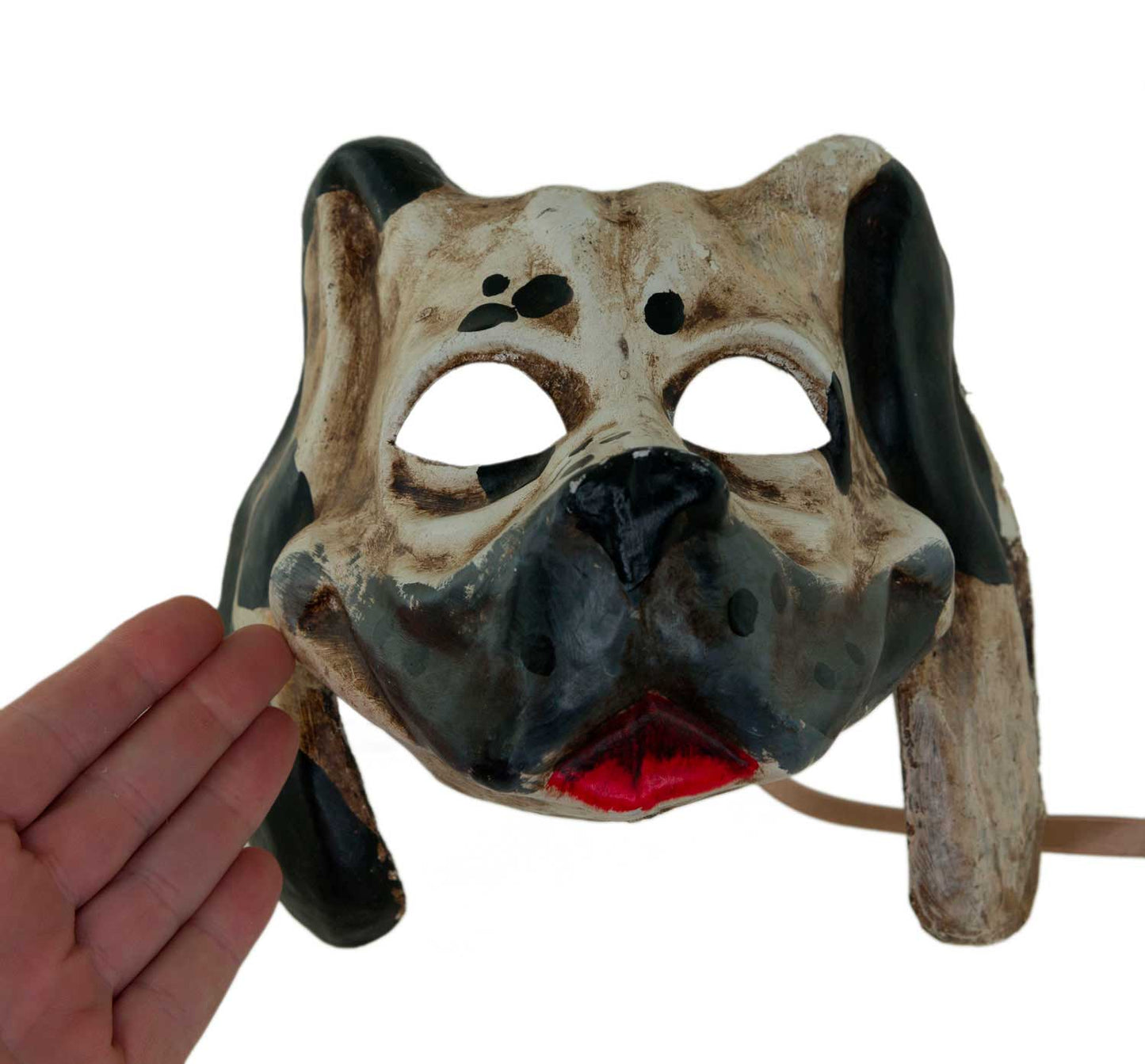 Masque Vénitien Chien Dalmatien en Papier Mâché – Artisanat Authentique de Venise