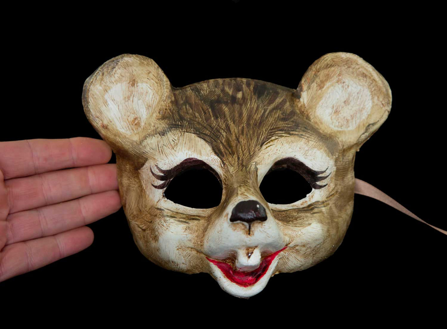 Masque Vénitien Souris Grise en Papier Mâché – Artisanat Authentique de Venise