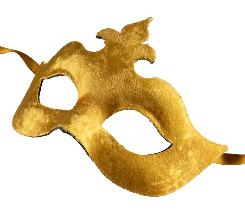 Masque Colombine Bal Masqué Jaune Ocre – Artisanat Authentique de Venise