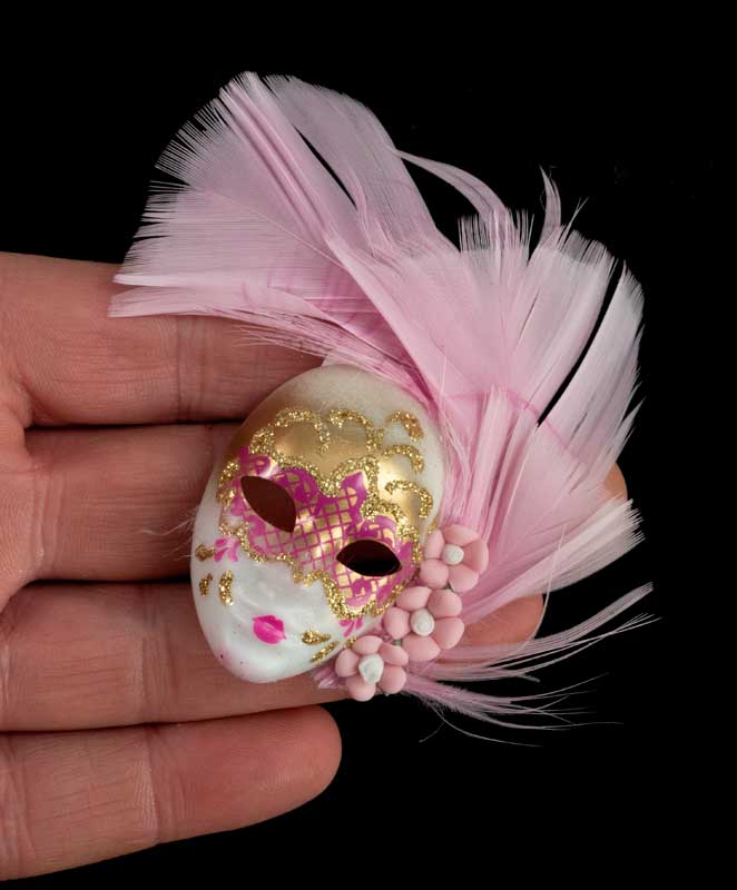 Magnet Masque de Venise Volto Rose – Artisanat Authentique de Venise