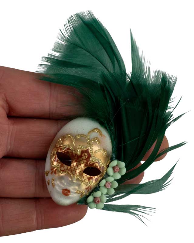 Magnet Masque de Venise Volto Vert – Artisanat Authentique de Venise