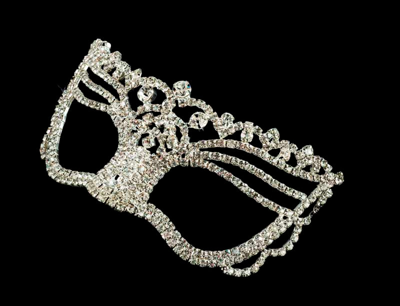 Masque Vénitien de Luxe Mascarade Loup avec Strass – Artisanat Authentique de Venise