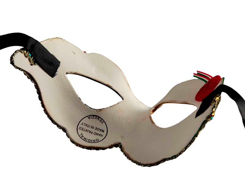 Masque Colombine Nuvella Vert et Doré – Artisanat Authentique de Venise