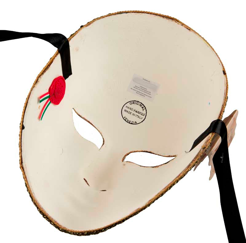 Masque Volto Bleu et Doré – Artisanat Authentique de Venise