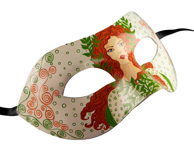 Masque Colombine Portrait de Nymphe Collection Accademia – Artisanat Authentique de Venise