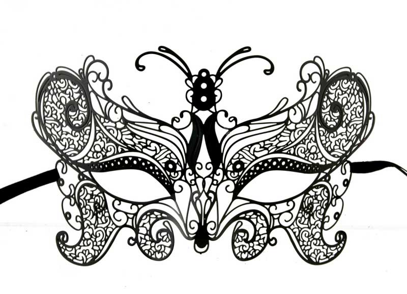 Masque Vénitien Loup Papillon en Dentelle de Métal – Artisanat Authentique de Venise