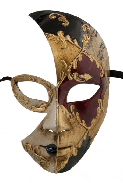 Masque Vénitien Demi Visage Doré – Artisanat Authentique de Venise
