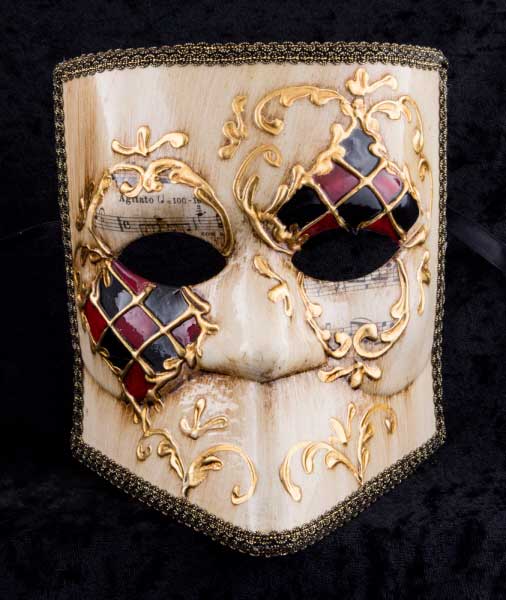 Masque Vénitien Bauta Asso Mamo Rouge – Artisanat Authentique de Venise