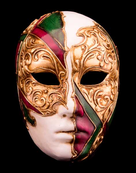 Masque Volto Rouge et Doré – Artisanat Authentique de Venise