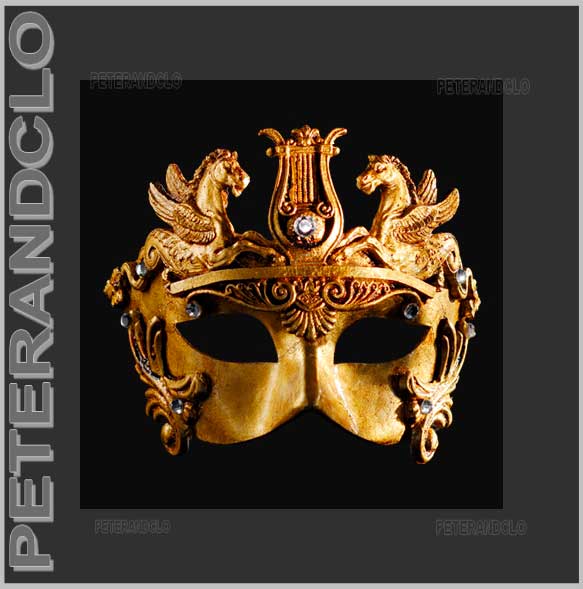 Masque de Venise colombine Barocco la Dame bronze authentique papier maché 441