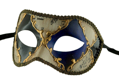 Masque Colombine Losange Vert et Bleu &nbsp;– Artisanat Authentique de Venise