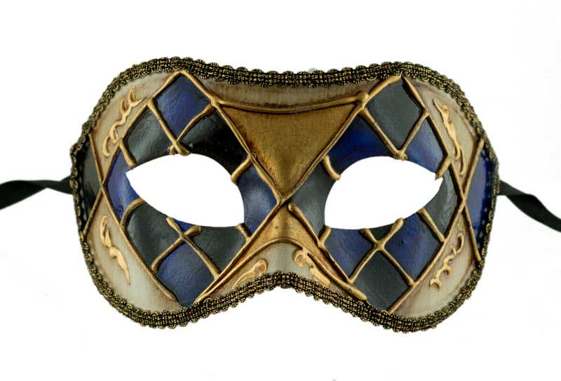 Masque Colombine Mosaïque Bleu et Vert – Artisanat Authentique de Venise