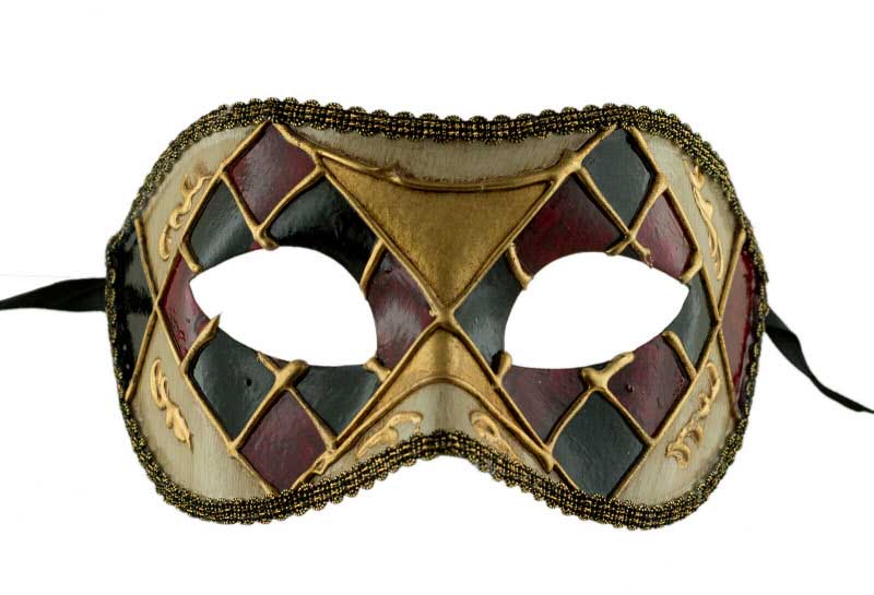 Masque Colombine Losange – Artisanat Authentique de Venise