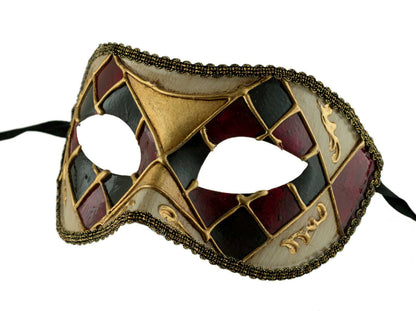 Masque Colombine Losange – Artisanat Authentique de Venise