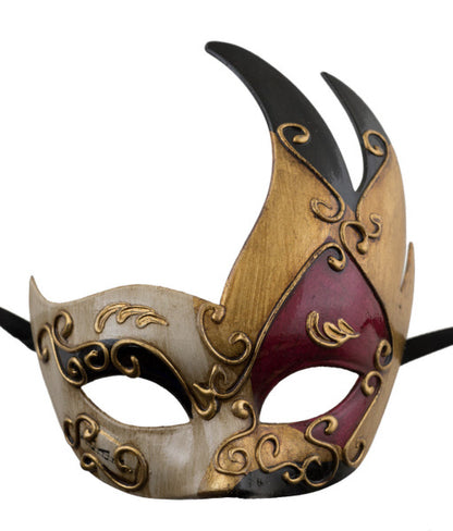 Masque Colombine Cygne Rouge et Doré – Artisanat Authentique de Venise