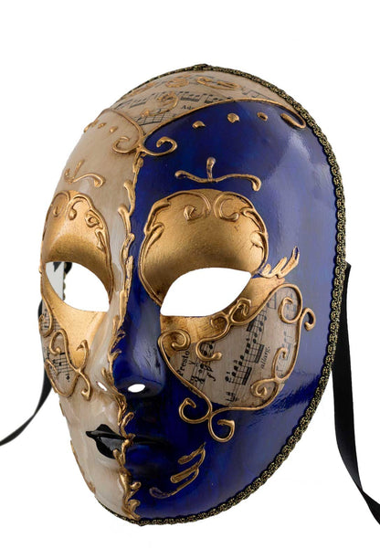 Masque Vénitien Mystère Bleu et Doré – Artisanat Authentique de Venise