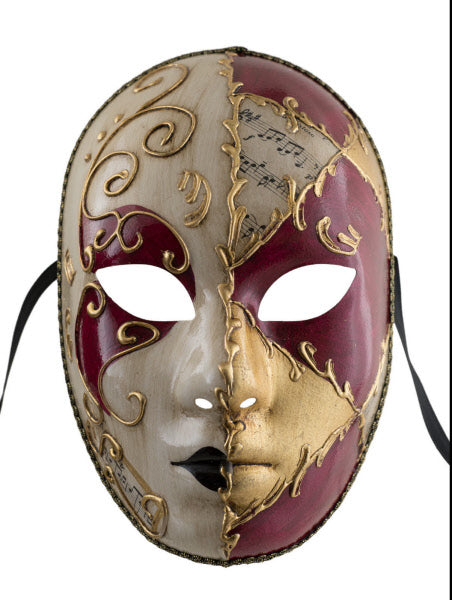 Masque Vénitien Volage Rouge et Doré – Artisanat Authentique de Venise
