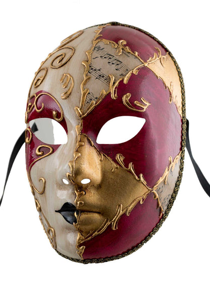 Masque Vénitien Volage Rouge et Doré – Artisanat Authentique de Venise