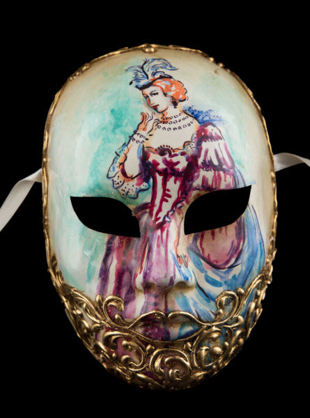 Masque Vénitien Prestige “Portrait d’une Femme Secrète” Volto – Carnaval de Venise – Artiste Edmond