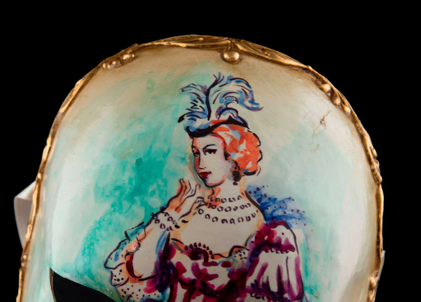 Masque Vénitien Prestige “Portrait d’une Femme Secrète” Volto – Carnaval de Venise – Artiste Edmond