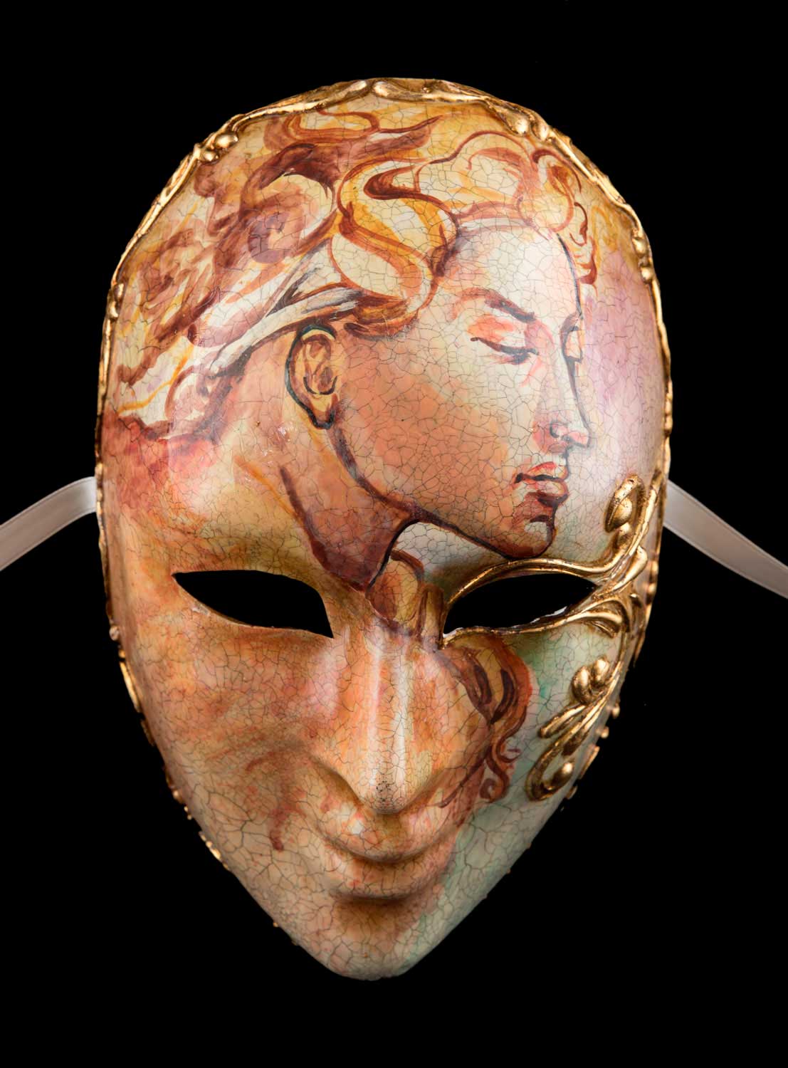 Masque Vénitien Prestige “Naïade Femme Mystérieuse” Volto – Carnaval de Venise – Artiste Edmond