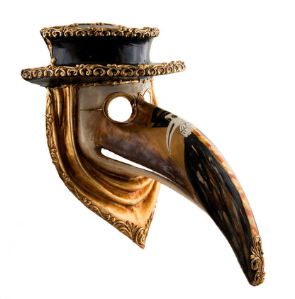 Masque de Venise Docteur de la Peste avec Chapeau – Artisanat Authentique de Venise