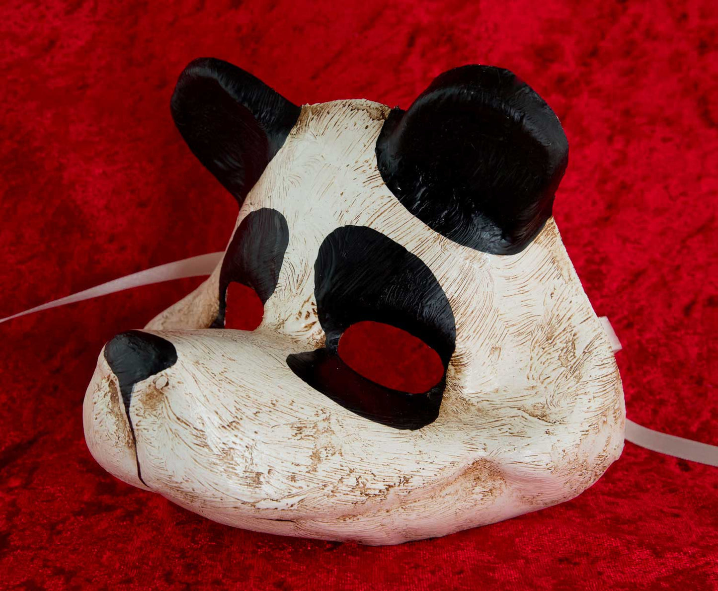 Masque Vénitien Ours Panda en Papier Mâché – Artisanat Authentique de Venise