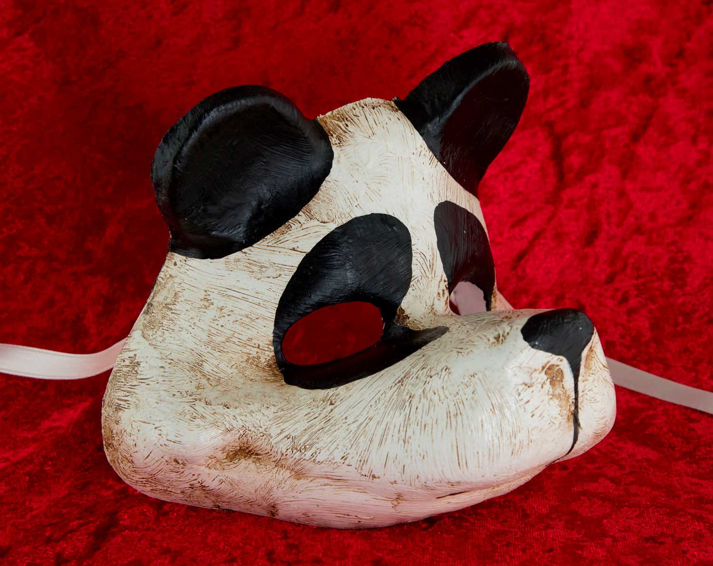 Masque Vénitien Ours Panda en Papier Mâché – Artisanat Authentique de Venise