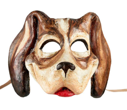Masque Vénitien Bouledogue – Chien de Race en Papier Mâché – Artisanat Authentique de Venise