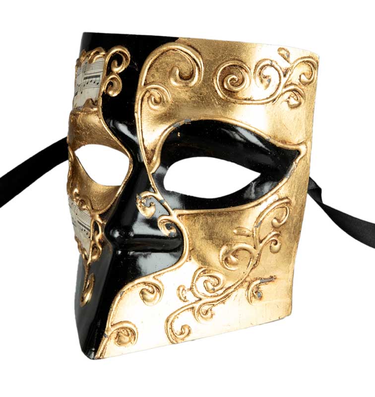Masque Vénitien Bauta Musica Milo Volto – Artisanat Authentique de Venise