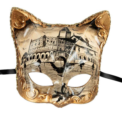 Masque Chat Gatto Palais des Doges – Artisanat Authentique de Venise